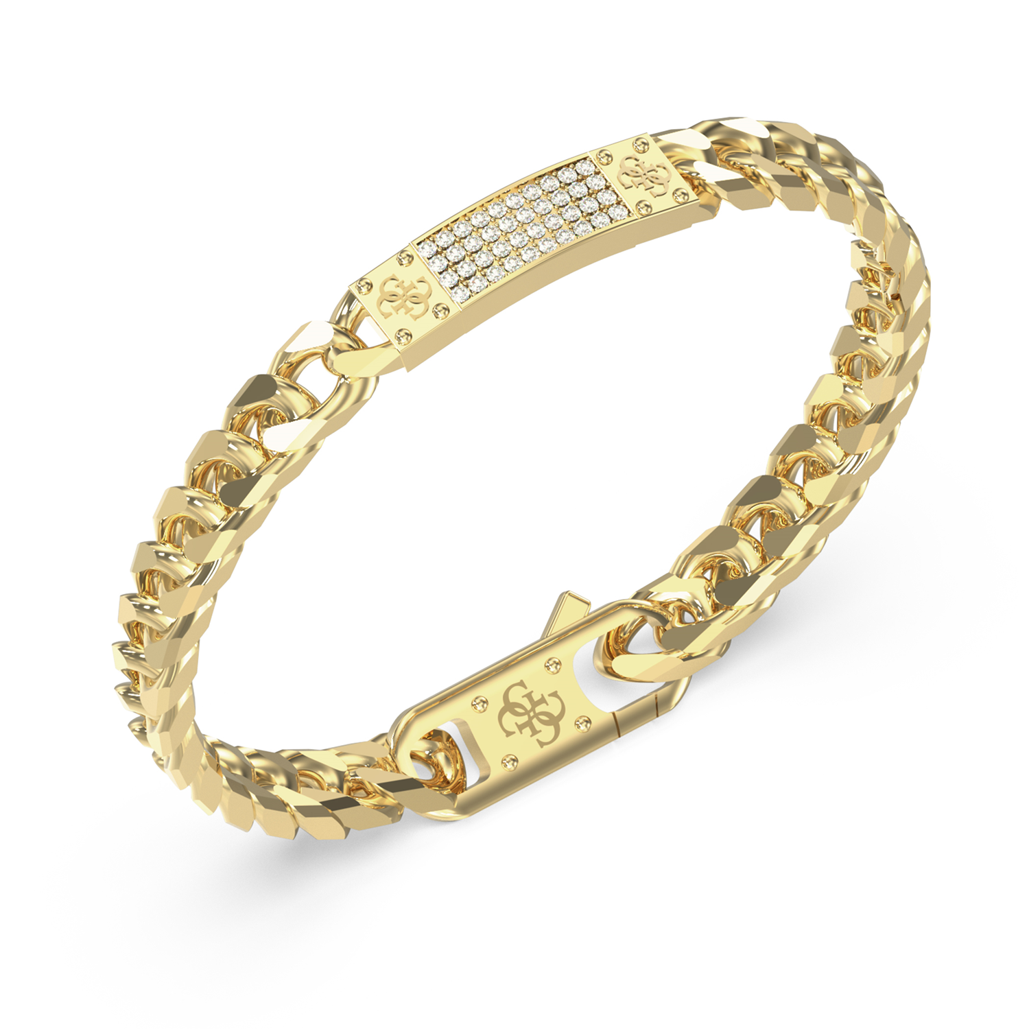 Guess 4G Frontiers Gold-coloured Bracelet With Crystal JUMB06031JWYGS