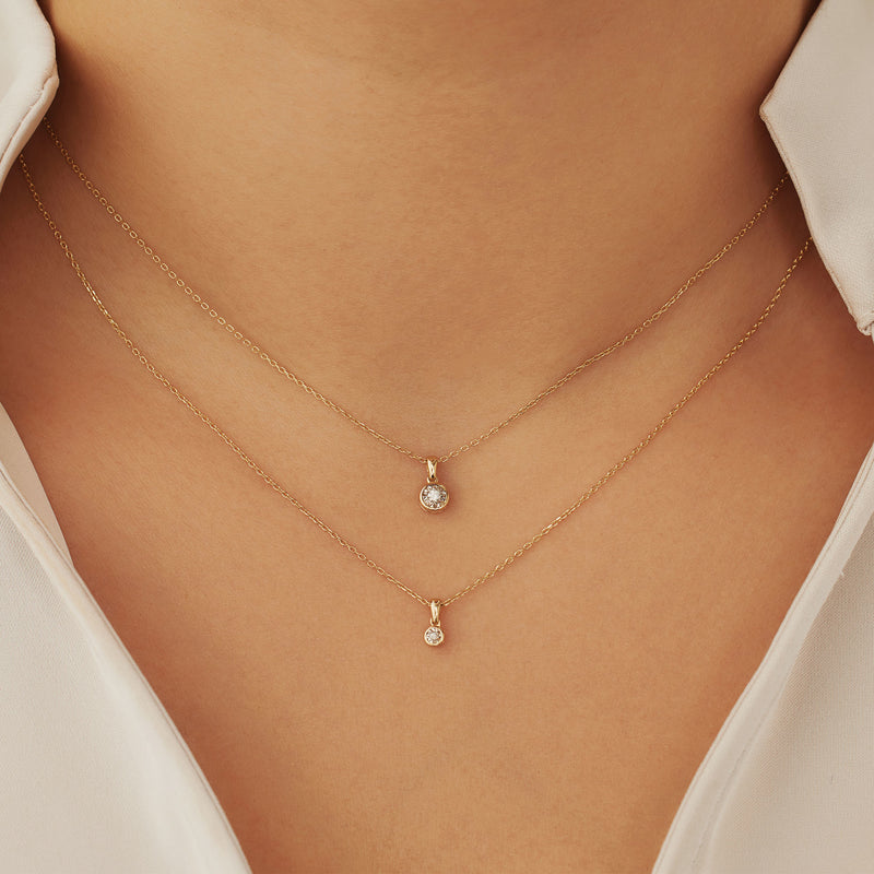 Isabel Bernard De La Paix Inaya 14 Karat | Gold Halskette | Diamant 0.03 Karat | IBD350019-zoom-