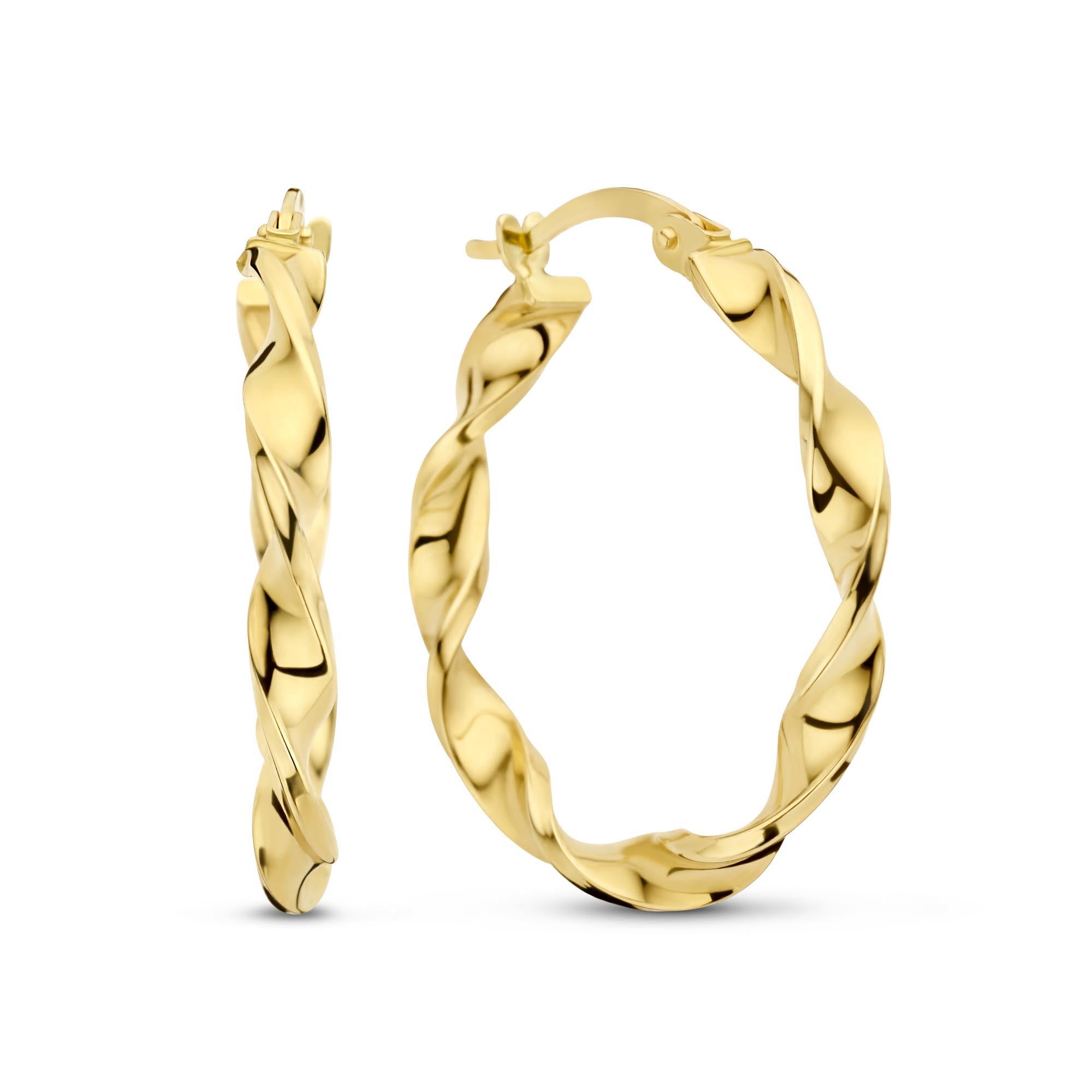Isabel Bernard Rivoli Odette 14 Carat Golden Hoop Earrings IB360241