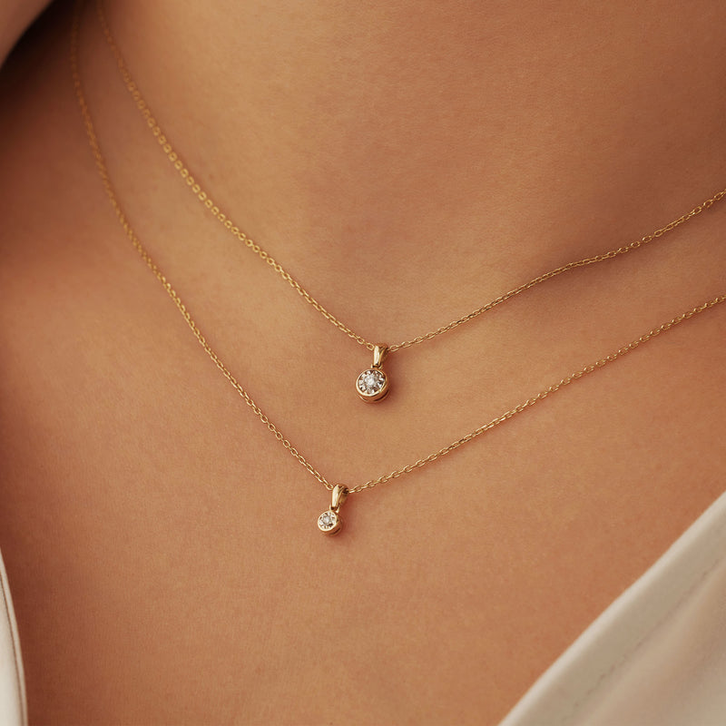 Isabel Bernard De La Paix Inaya 14 Karat | Gold Halskette | Diamant 0.03 Karat | IBD350019-zoom-