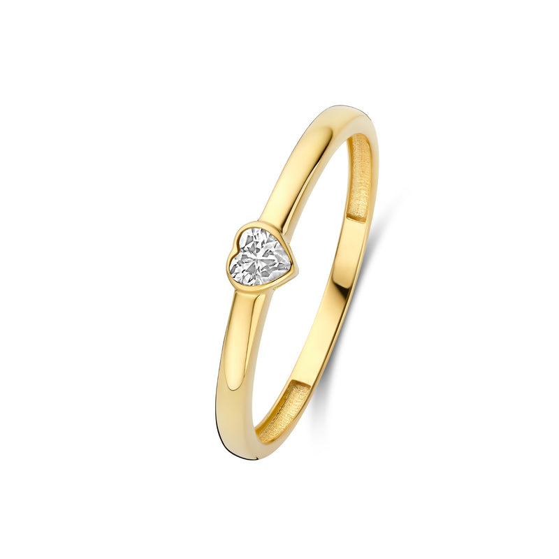 Isabel Bernard Rivoli Amore 14 Karat Gold Stapelring mit Zirkonia-Stein IB330109-50-zoom-