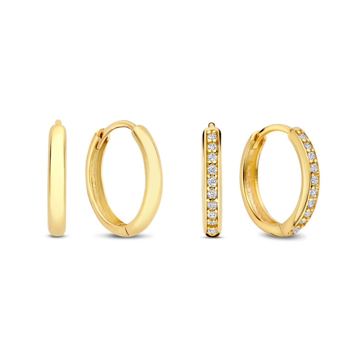 Isabel Bernard Cadeau d'Isabel 14 karat gold earring set with zirconia IB90188