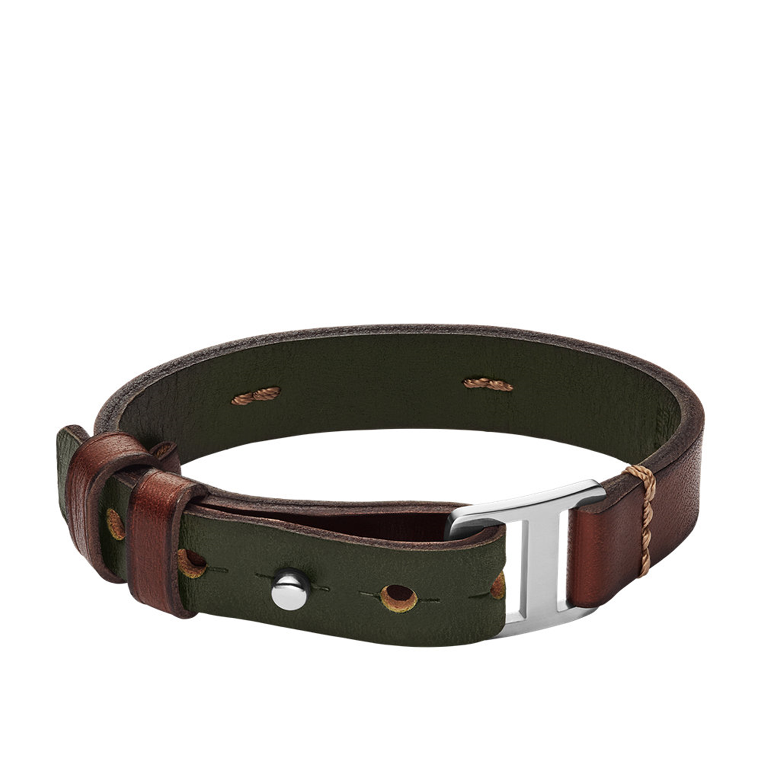 Fossil Machine Leather Men's Bracelet JF04963040