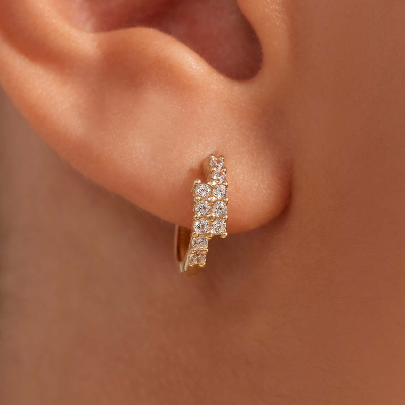 Beloro Jewels Monte Napoleone Joley 9 Karat Gold Creolen mit Zirkonia-Steinen (9,7 mm) BO360117-zoom-