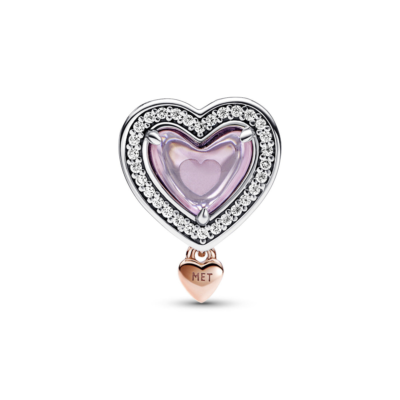 Pandora Moments 925 Sterling Silver Mum & Heart Charm 782653C01with14K RoseGold Plating