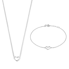 Isabel Bernard Cadeau d'Isabel 14 Carat Whitegold Necklace and Bracelet giftset IB90059