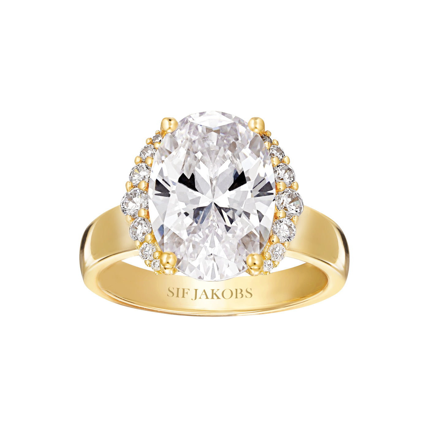 Sif Jakobs Ellisse 18 karat gold plated Ring SJ-R2342-CZ-YG-52