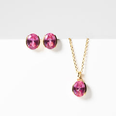 Sif Jakobs Ellisse 14 karat gold plated Necklace SJ-N2353-PKCZ-YG