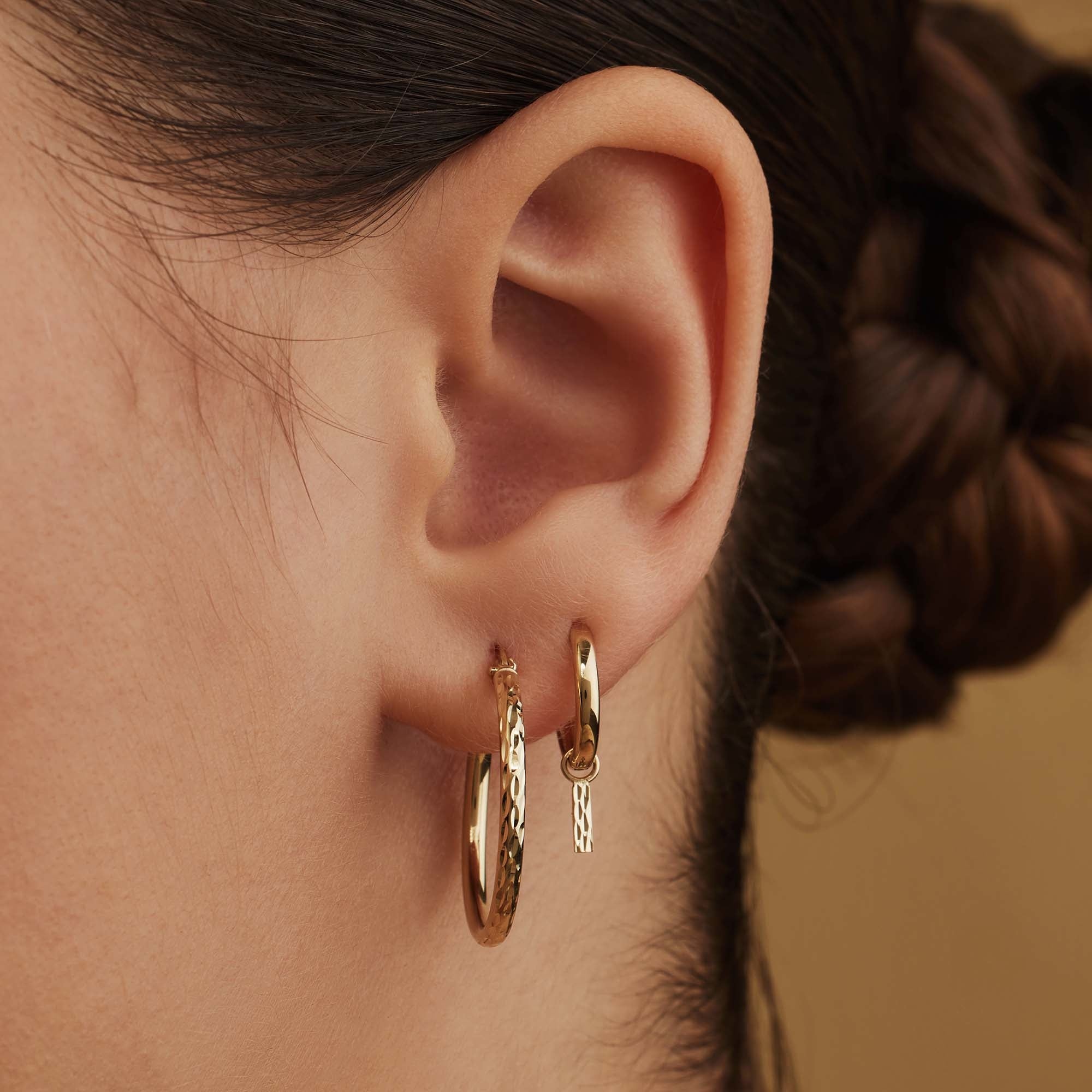 Isabel Bernard Rivoli Laura 14 Carat Golden Hoop Earrings IB360160