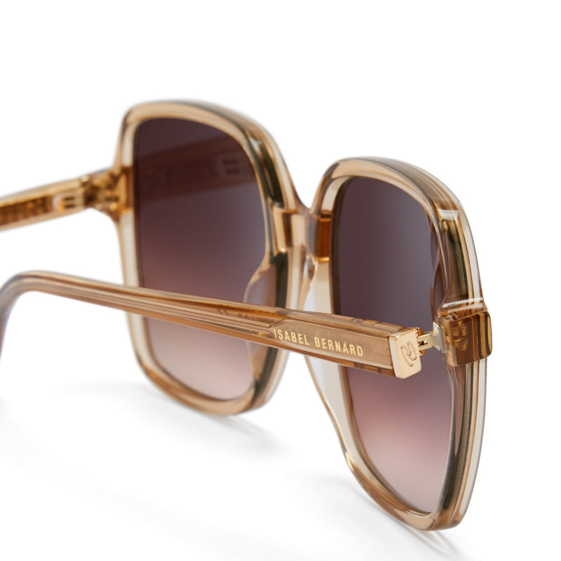 Isabel Bernard La Villette Rene Transparent Beige Quadratisch Sonnenbrille IB400000-02-14-zoom-