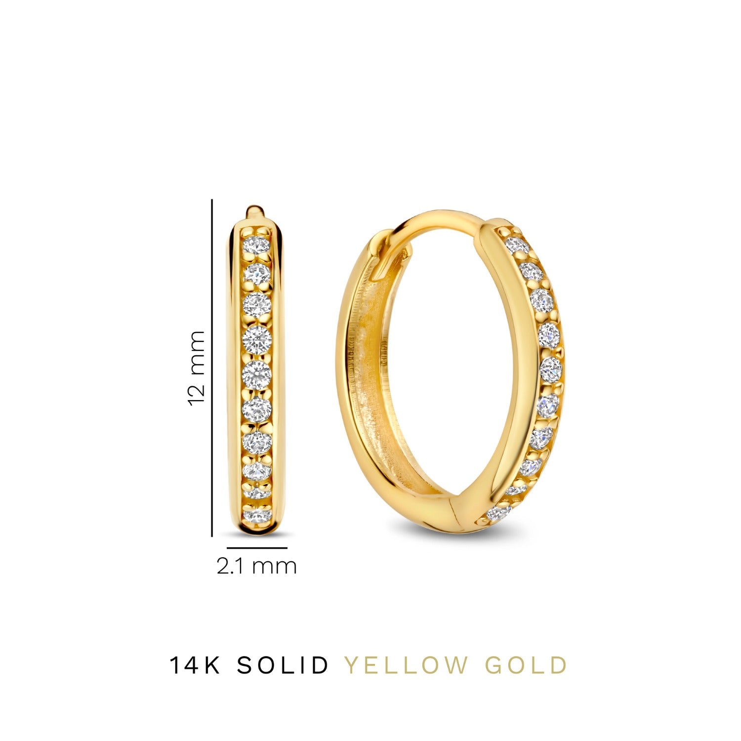 Isabel Bernard Cadeau d'Isabel 14 karat gold earring set with zirconia IB90188