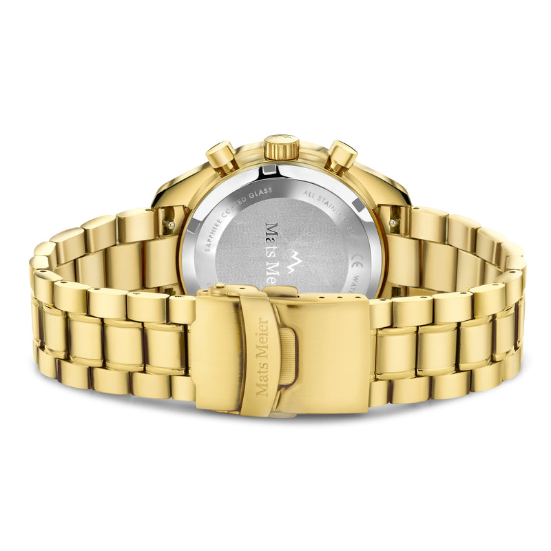 Mats Meier Arosa Racing Chronograaf HerrenUhr Goldfarbene und Groen MM50017-zoom-