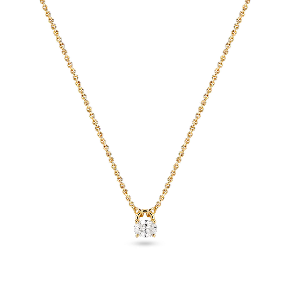 Sif Jakobs Gold Plated Ovale Necklace SJ-N2744-CZ-YG