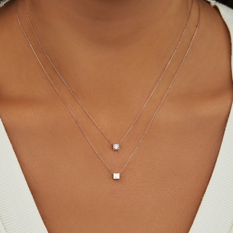 Isabel Bernard La Concorde Felie 14 Karat | Roségold Kubus Charm IB350049-zoom-