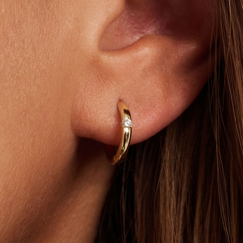 Isabel Bernard De la Paix Mia 14 Karat gold earring with diamond 0.06 carat IBD360037-zoom-