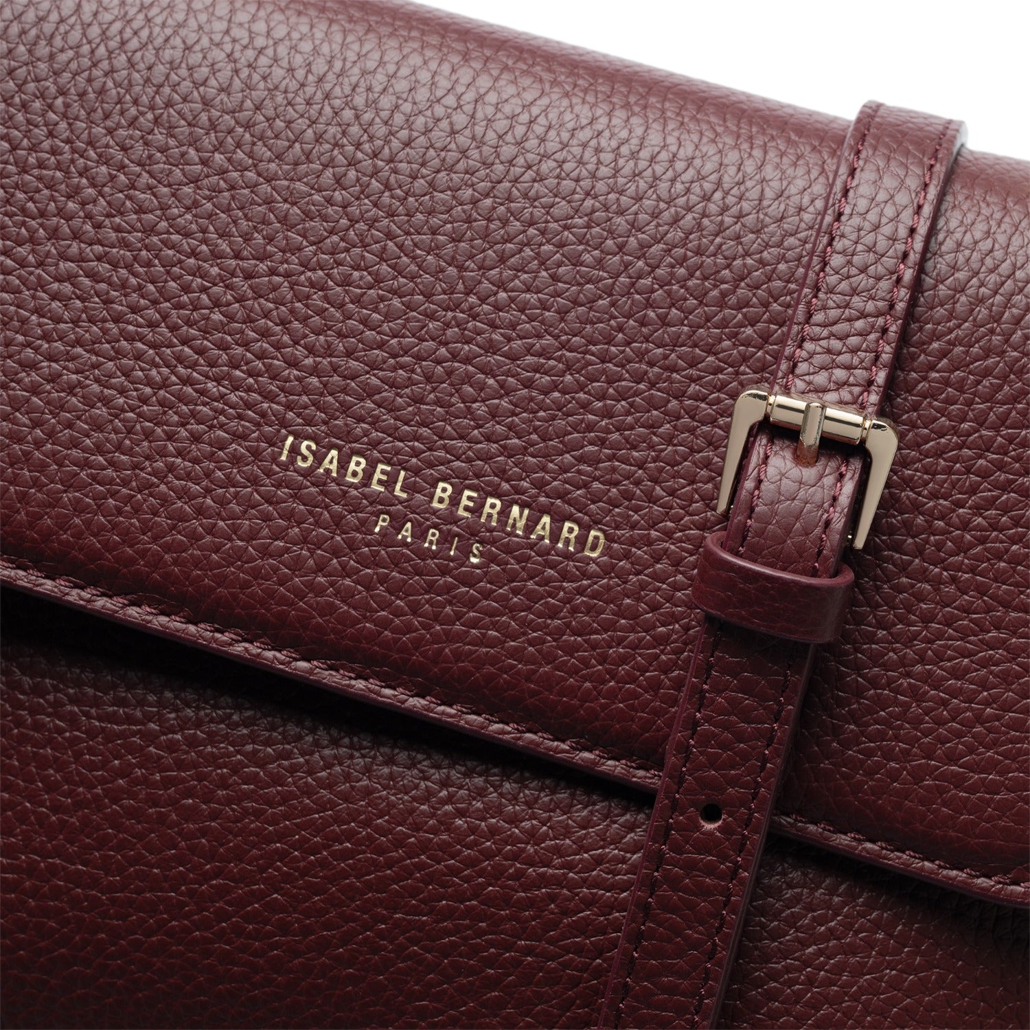 Isabel Bernard Femme Forte Heline Bordeaux Calfskin Leather Handbag IB21121