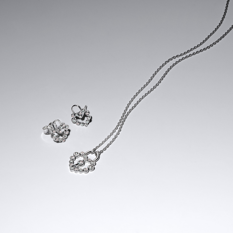 Pandora Moments 925 Sterling Silver Sparkling Heart Padlock Necklace With Pendant 394416C01-50-zoom-