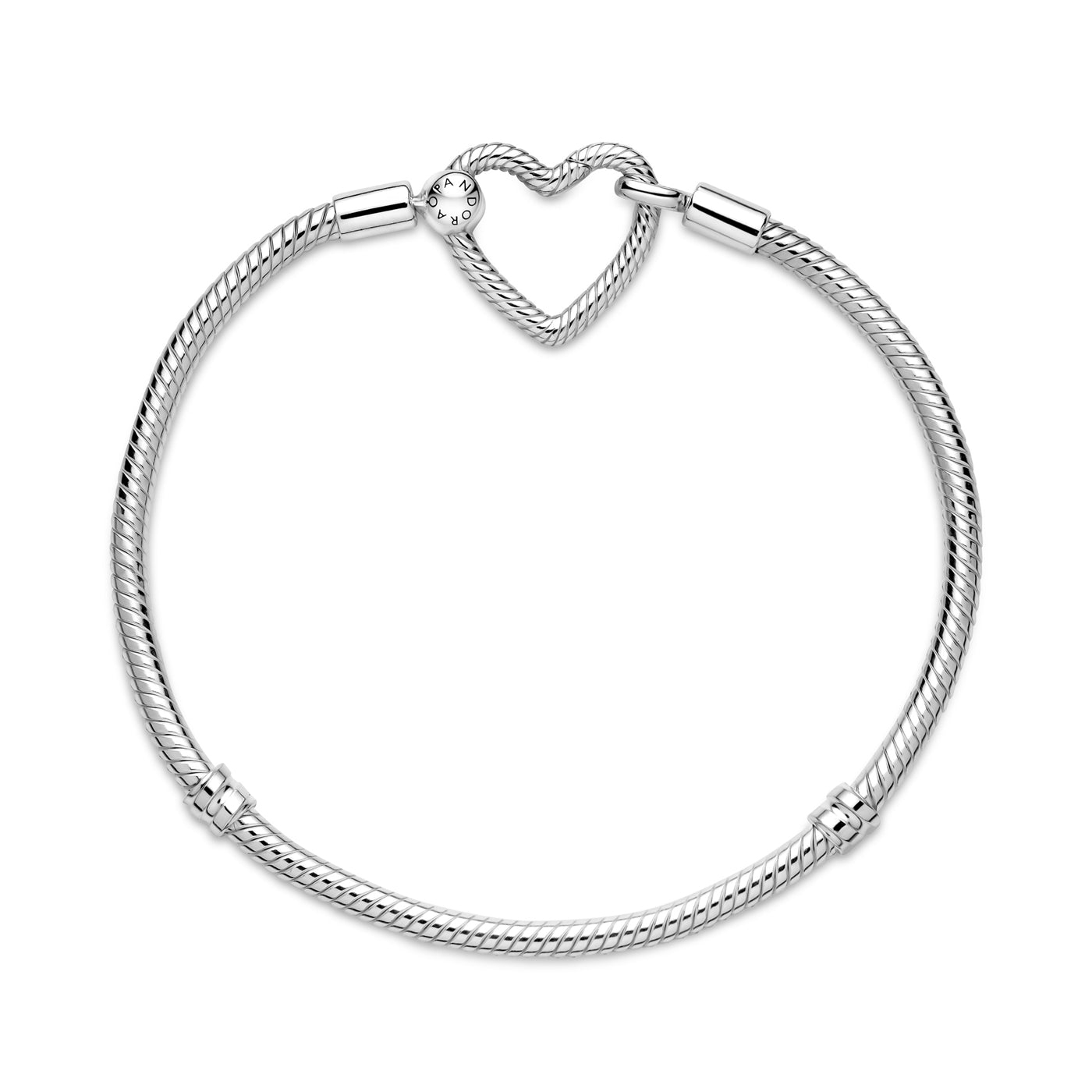 Pandora Moments Heart Closure Snake Bracelet 599539C00-18