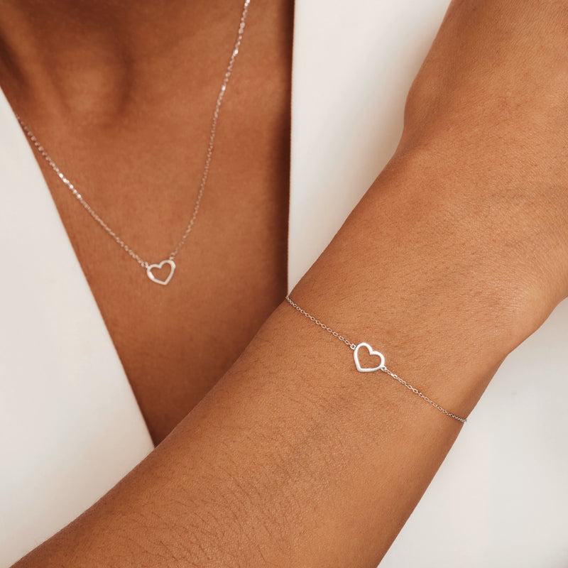 Isabel Bernard Cadeau d'Isabel 14 Karat | Weißgold Halskette und Armband Geschenksets IB90059-zoom-