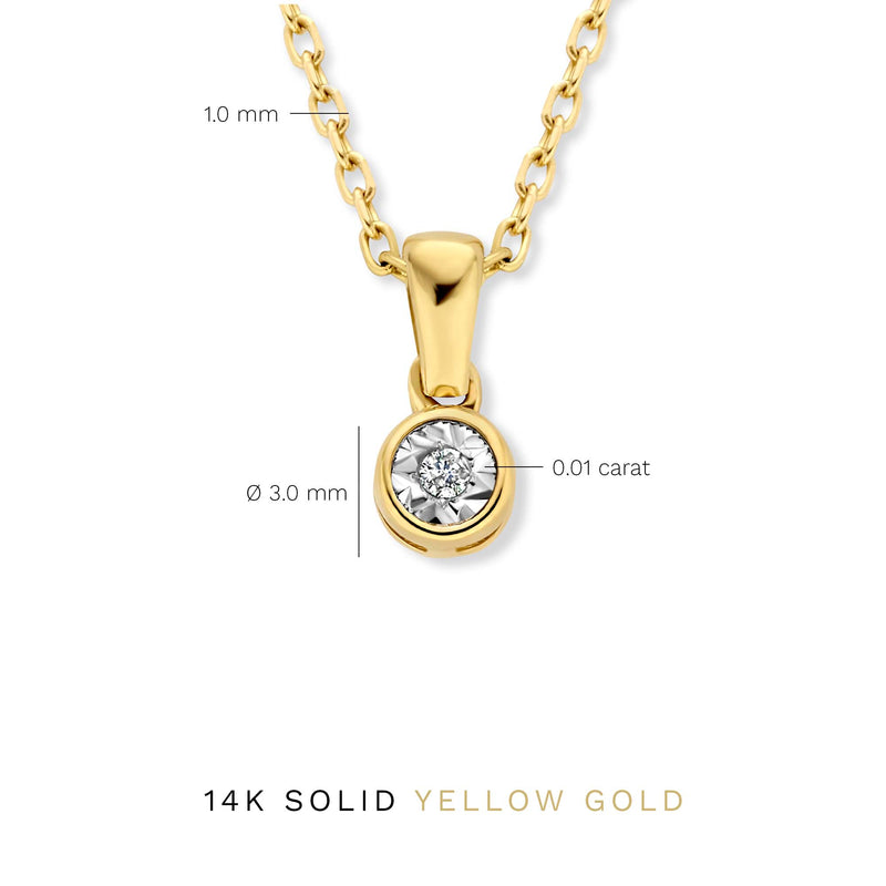 Isabel Bernard De La Paix Inaya 14 Karat | Gold Halskette | Diamant 0.01 Karat | IBD350021-zoom-