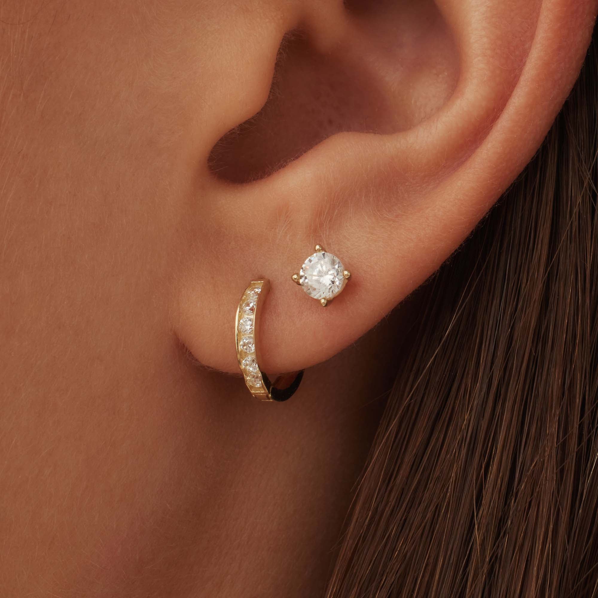 Isabel Bernard 14 Carat Golden Le Marais Lourdes Ear Studs IB360199