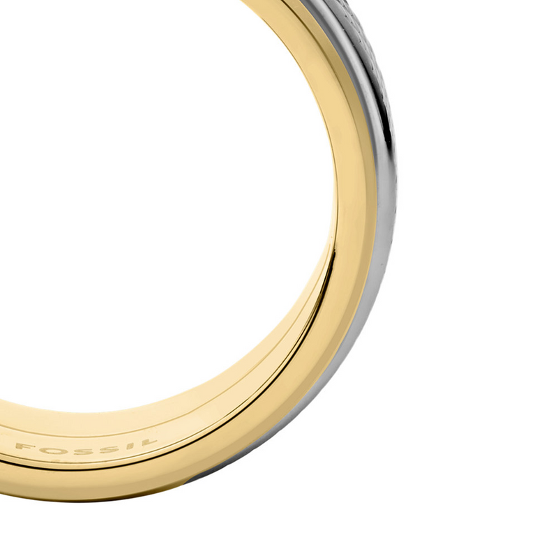 Fossil Knox Silver and Gold Stainless Steel Ring JF049179989-zoom-