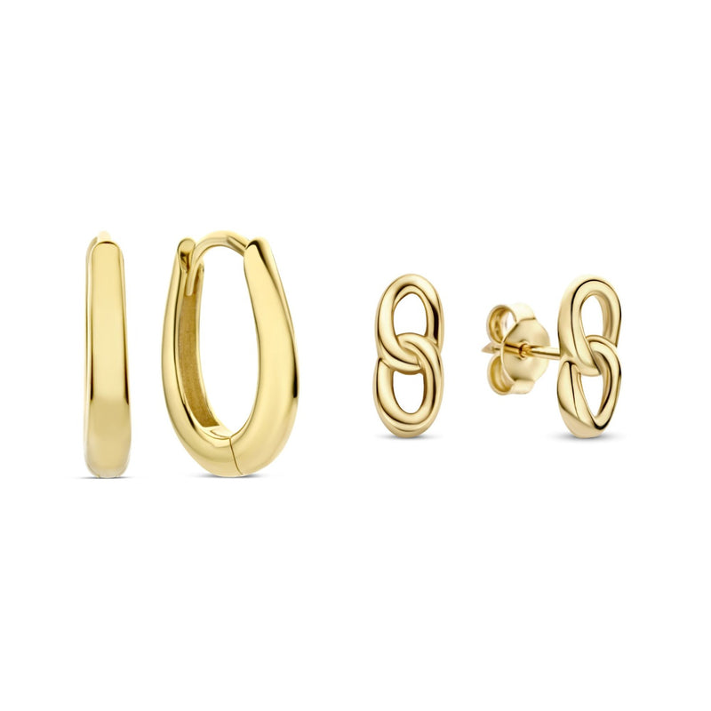 Isabel Bernard Cadeau d'Isabel 14 Karat Gold Ohrring-Set mit Ketten IB90183-zoom-
