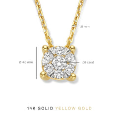 Isabel Bernard De la Paix Hanaé 14 Carat Golden Necklace | diamond 0.08 ct | IBD350007