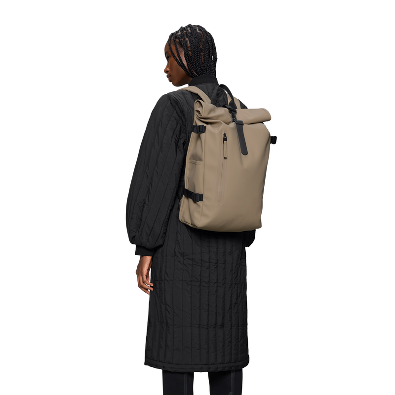 Rains Beige Rolltop Backpack Large R14590-133-zoom-