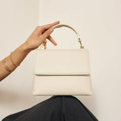 Isabel Bernard Femme Forte Heline Crème Leather Handbag IB21027