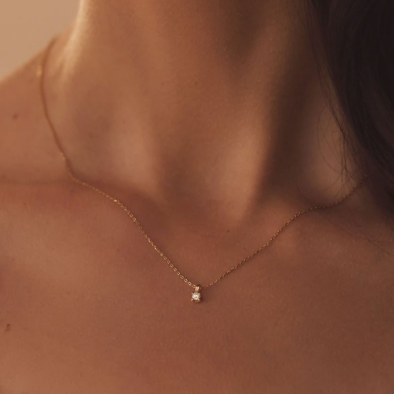 Isabel Bernard De la Paix Celesse 14 Karat | Gold Halskette | Diamant 0.07 Karat | IBD350002-zoom-