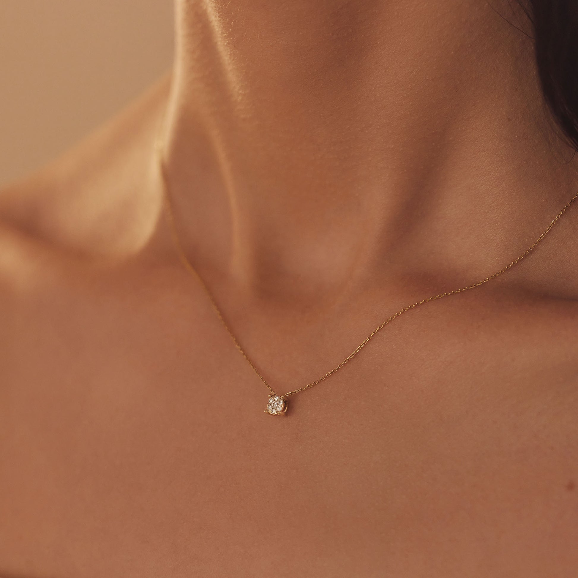 Isabel Bernard De la Paix Hanaé 14 Carat Golden Necklace | diamond 0.08 ct | IBD350007