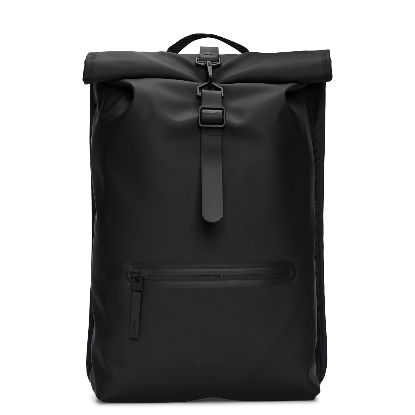 Rains Rolltop Black Backpack R13320-01