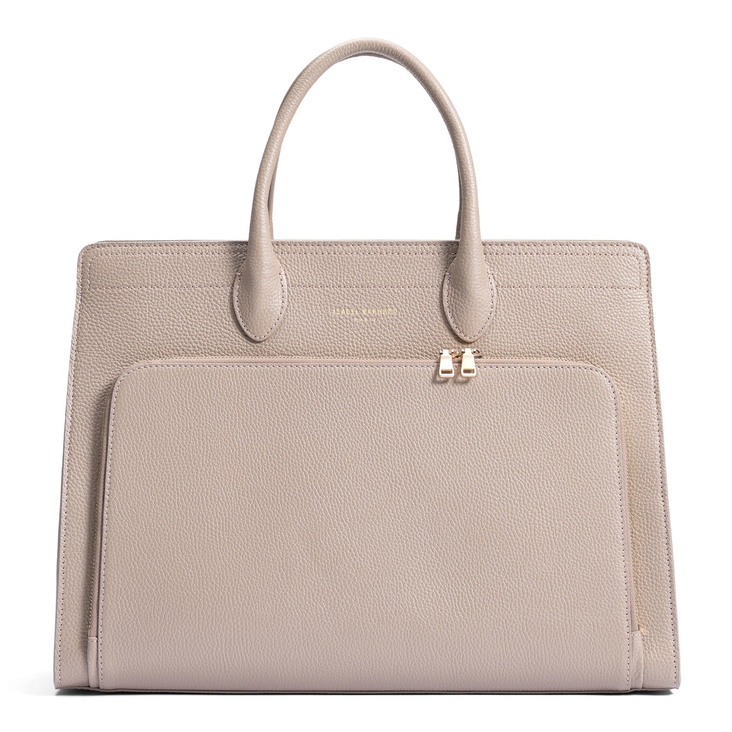 Isabel Bernard Honoré Nadine Taupe Leather Handbag made of Calfskin IB25038
