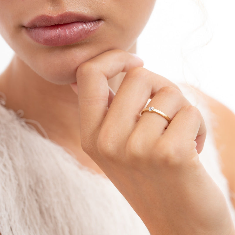 Isabel Bernard Rivoli Amore 14 Karat Gold Stapelring mit Zirkonia-Stein IB330109-50-zoom-