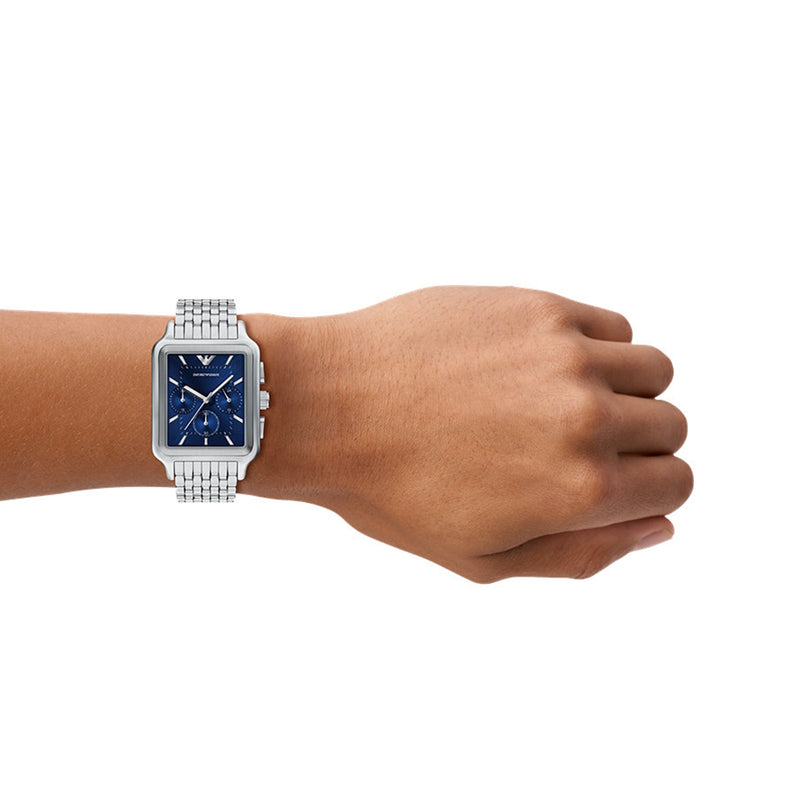 Emporio Armani Rectangular Blue Dial Watch AR11750-zoom-