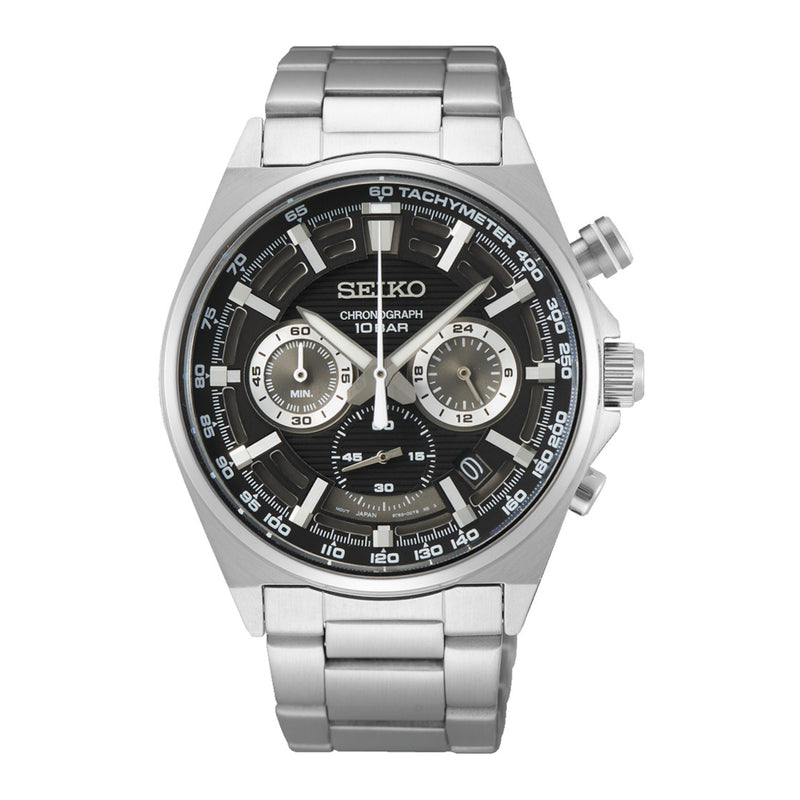 Seiko Chronograph herren Uhr Silber SSB397P1-zoom-