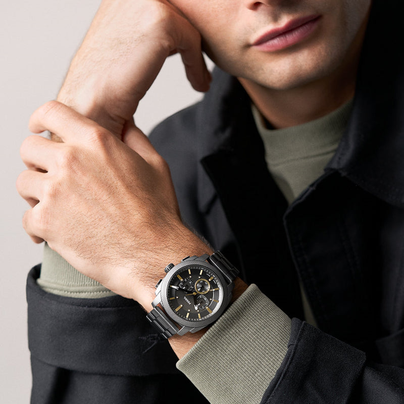 Fossil Machine Round Grey Dial Watch FS6160-zoom-