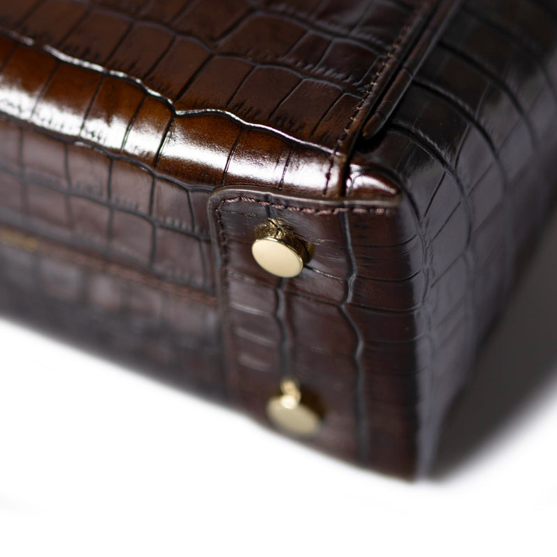 Isabel Bernard Honoré Cloe Mini Kroko Braun Kalbsleder Handtasche IB21124-230-zoom-