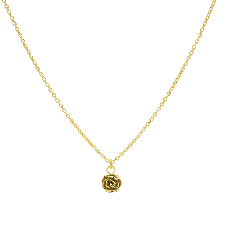 Karma 925 Sterling Silberen Flower Goldfarbene Kette T235 (Länge: 38.00-45.00 cm)-zoom-