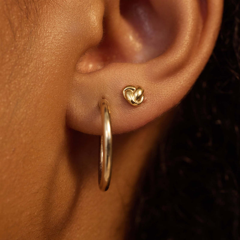 Beloro Jewels Regalo d'Amore 9 Karat Gold Armband und Ohrstecker Geschenkset mit Knoten BO90038-zoom-