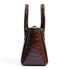 Isabel Bernard Honoré Cloe Mini Croco Brown Calfskin Leather Handbag IB21124-230