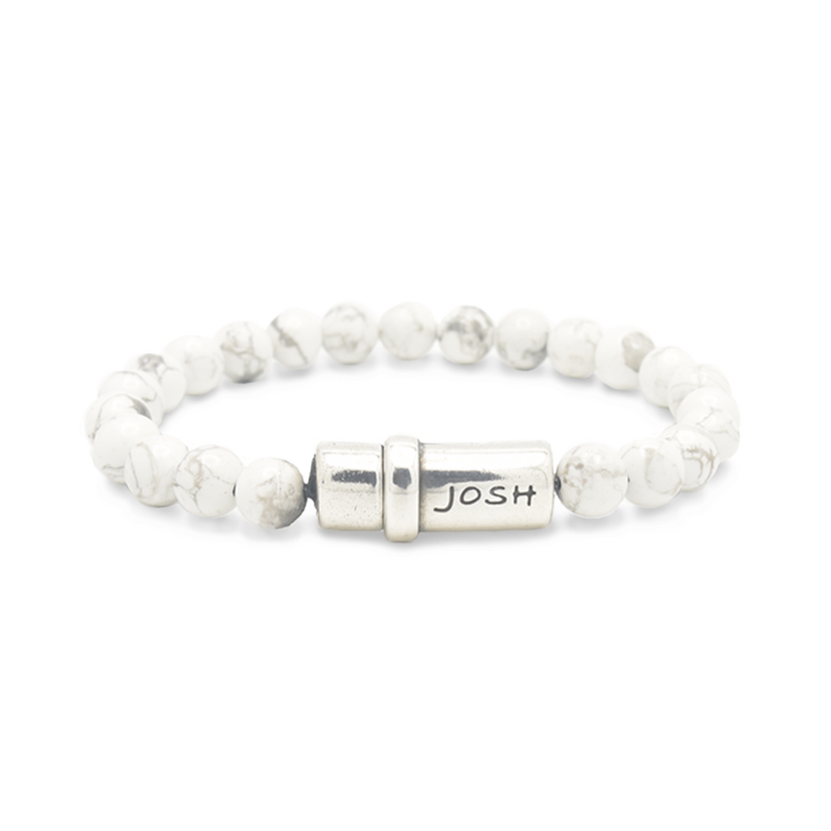 Josh White Natural Stone Bracelet 09285SL/WHIT/LME