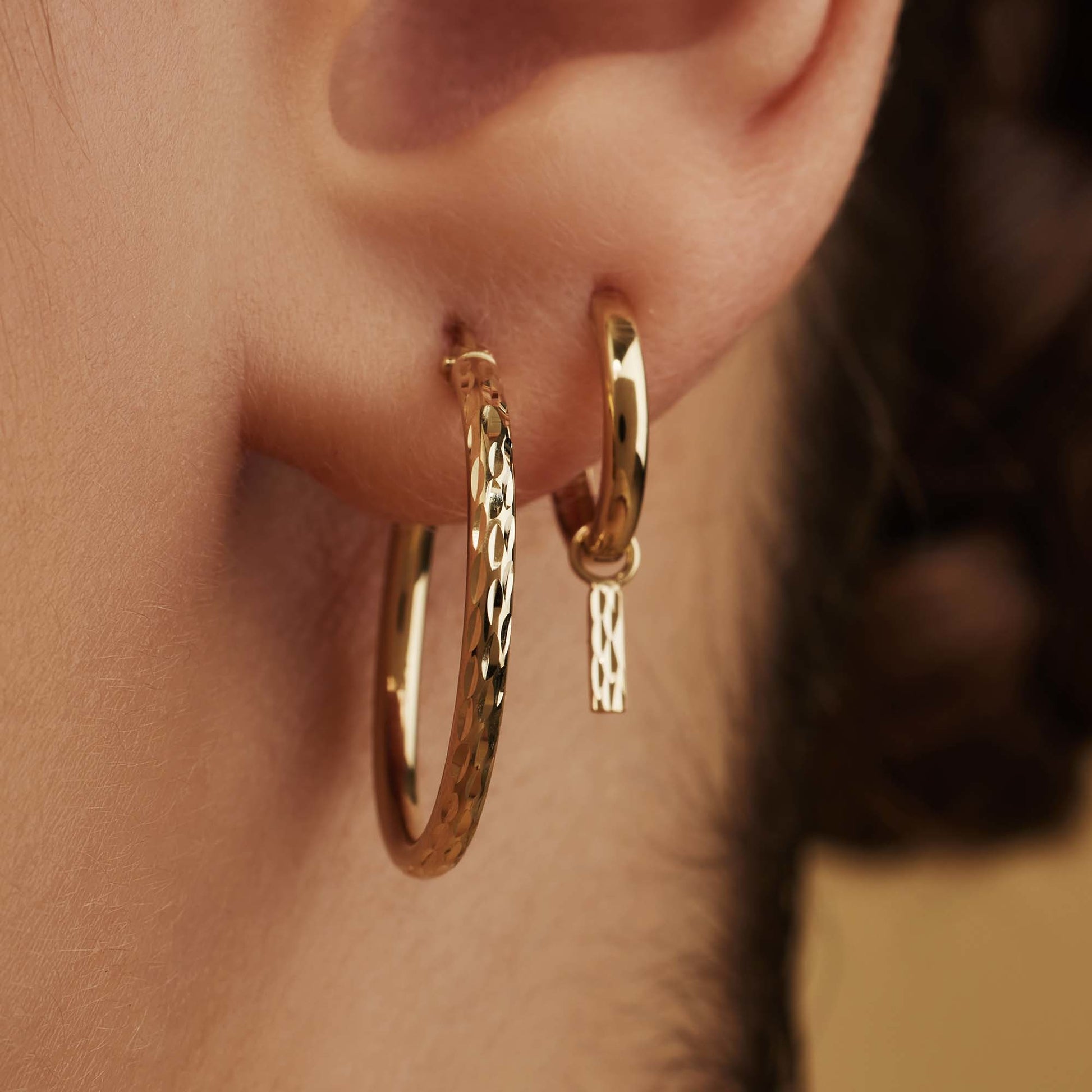 Isabel Bernard Rivoli Laura 14 Carat Golden Hoop Earrings IB360160