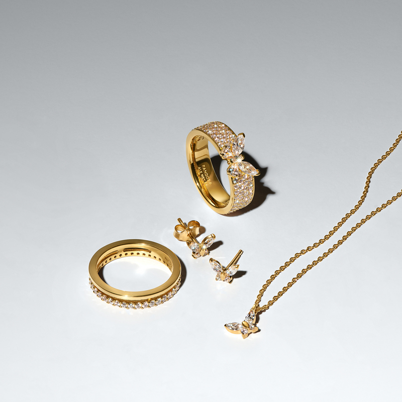 Pandora Timeless Gold Plated Butterfly Pendant Necklace 364267C01-45-zoom-