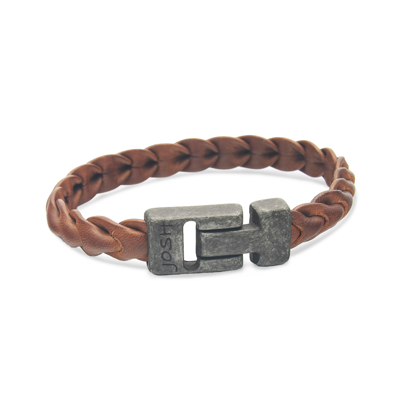 Josh Leather Cognac Bracelet 50046-BRA-VB/COGNAC/L-1-zoom-