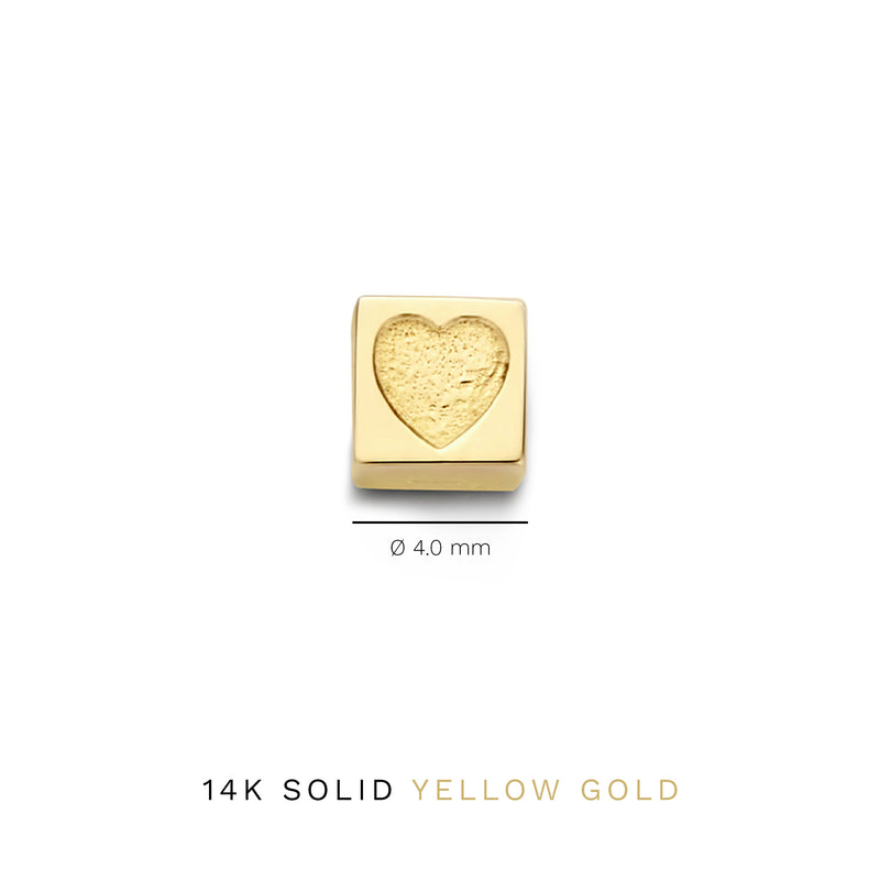 Isabel Bernard Le Carré Felie 14 Karat | Gold Kubus Charm Heart IB350044-zoom-