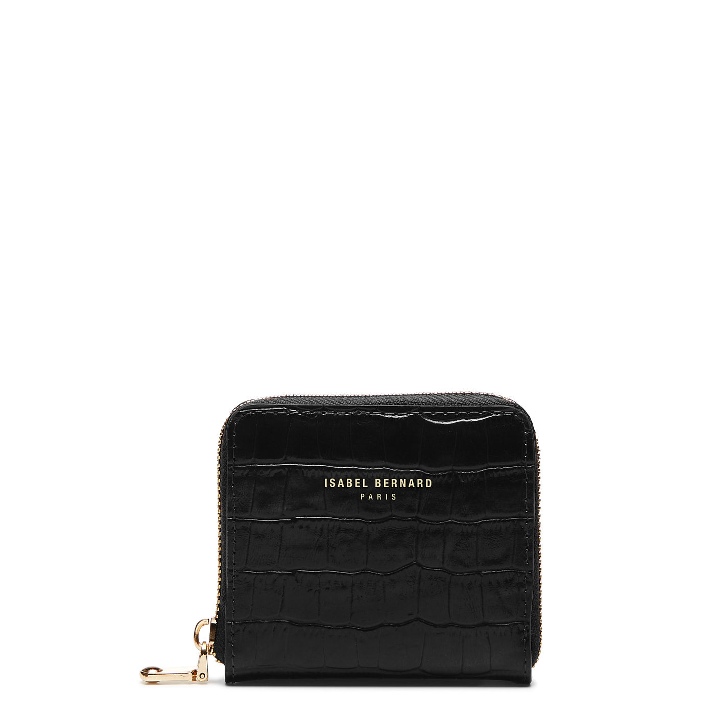 Isabel Bernard Honoré Jules Black Croco Zip Wallet IB23107