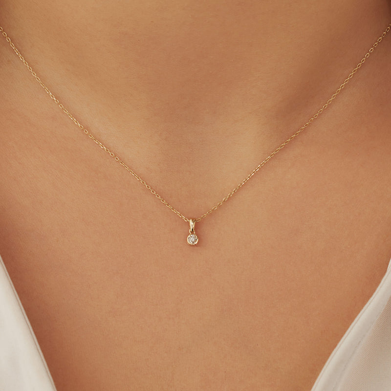 Isabel Bernard De La Paix Inaya 14 Karat | Gold Halskette | Diamant 0.01 Karat | IBD350021-zoom-