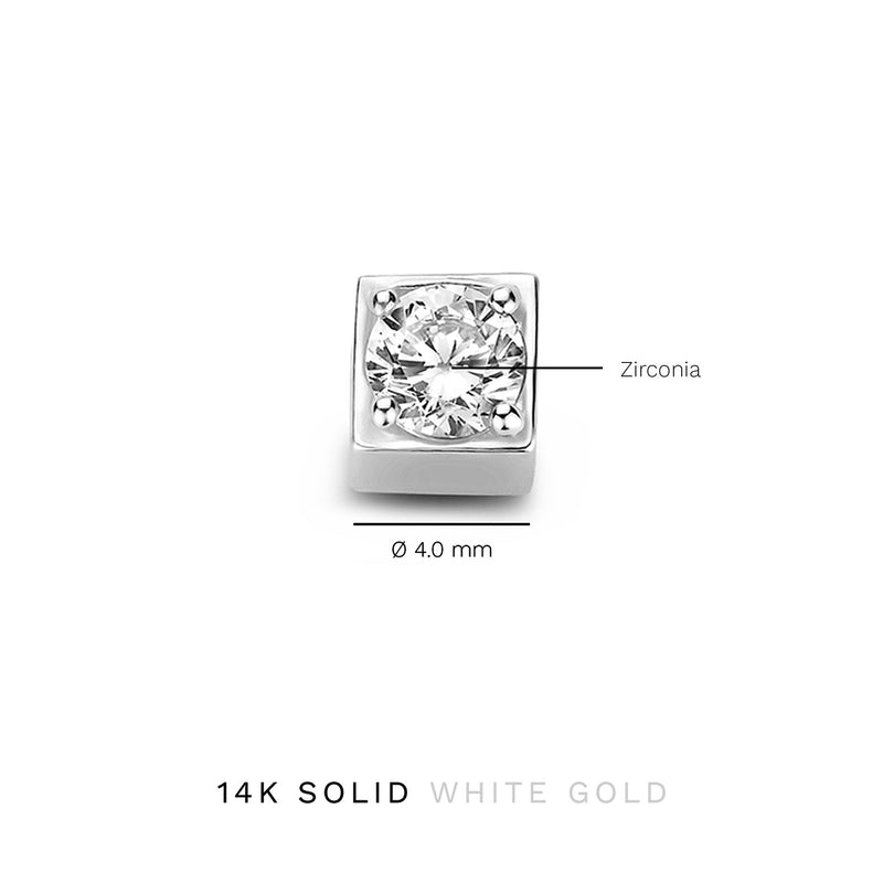 Isabel Bernard Saint Germain Felie 14 Karat | Weißgold Kubus Charm IB350051-zoom-